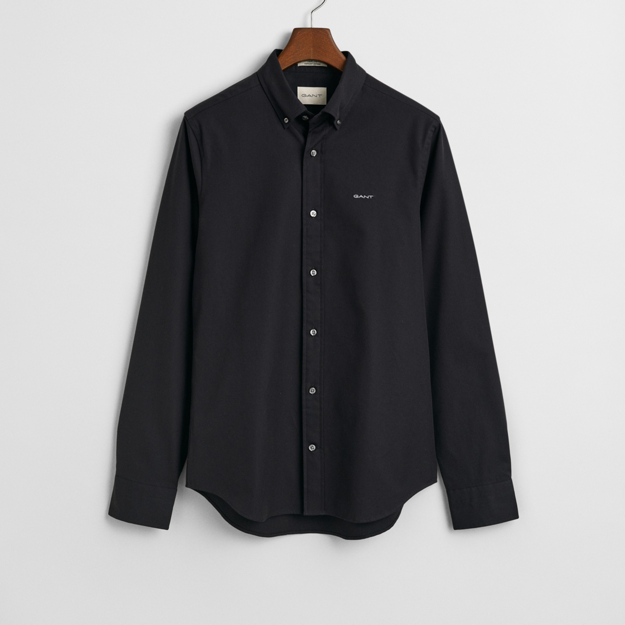 GANT Erkek Siyah Regular Fit Düğmeli Yaka Oxford Gömlek