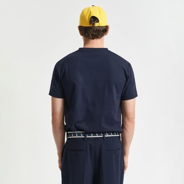  GANT Erkek Lacivert Regular Fit Bisiklet Yaka Logolu T-Shirt