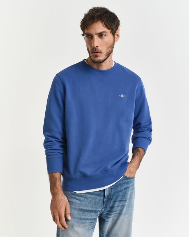  GANT Erkek Mavi Regular Fit Bisiklet Yaka Sweatshirt