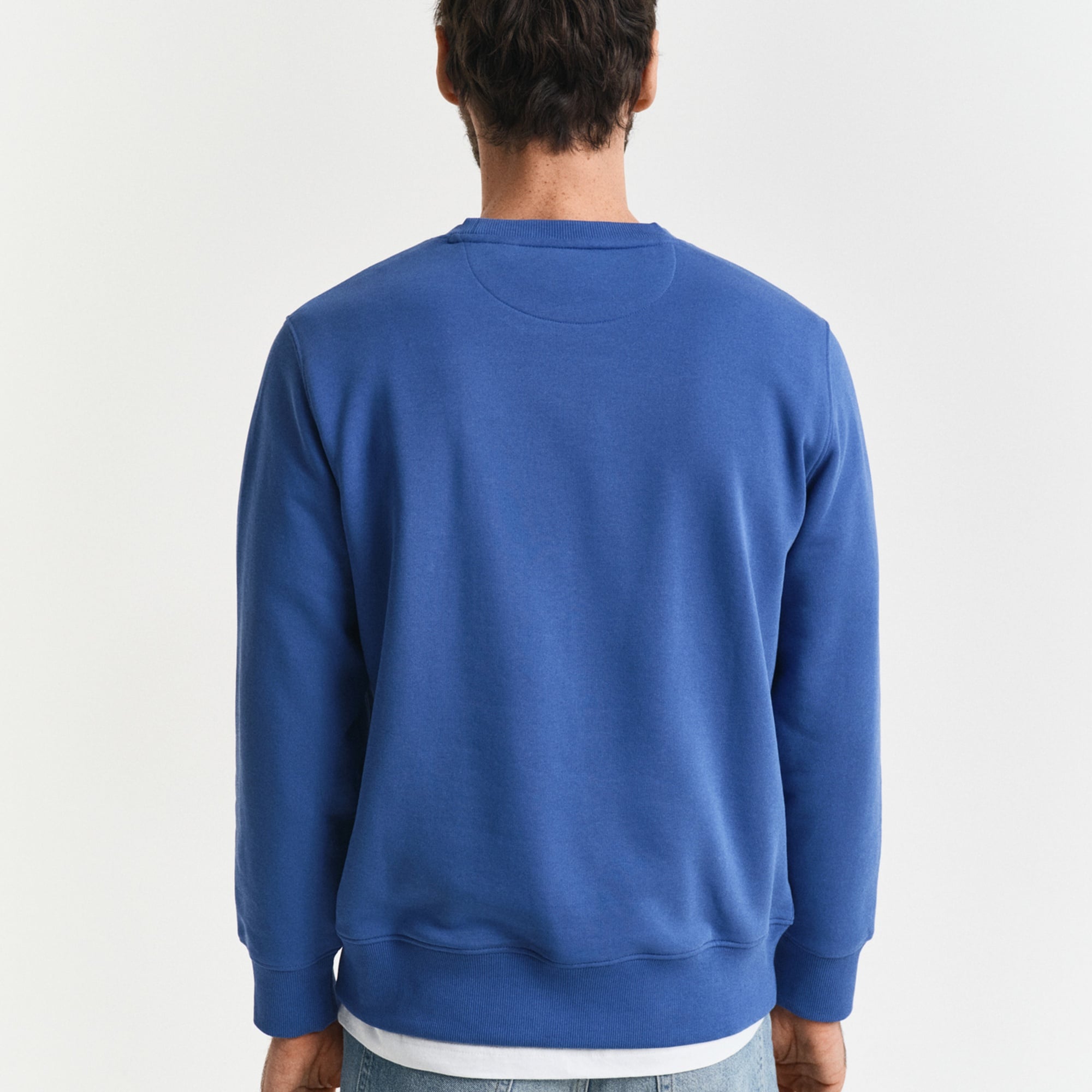 GANT Erkek Mavi Regular Fit Bisiklet Yaka Sweatshirt
