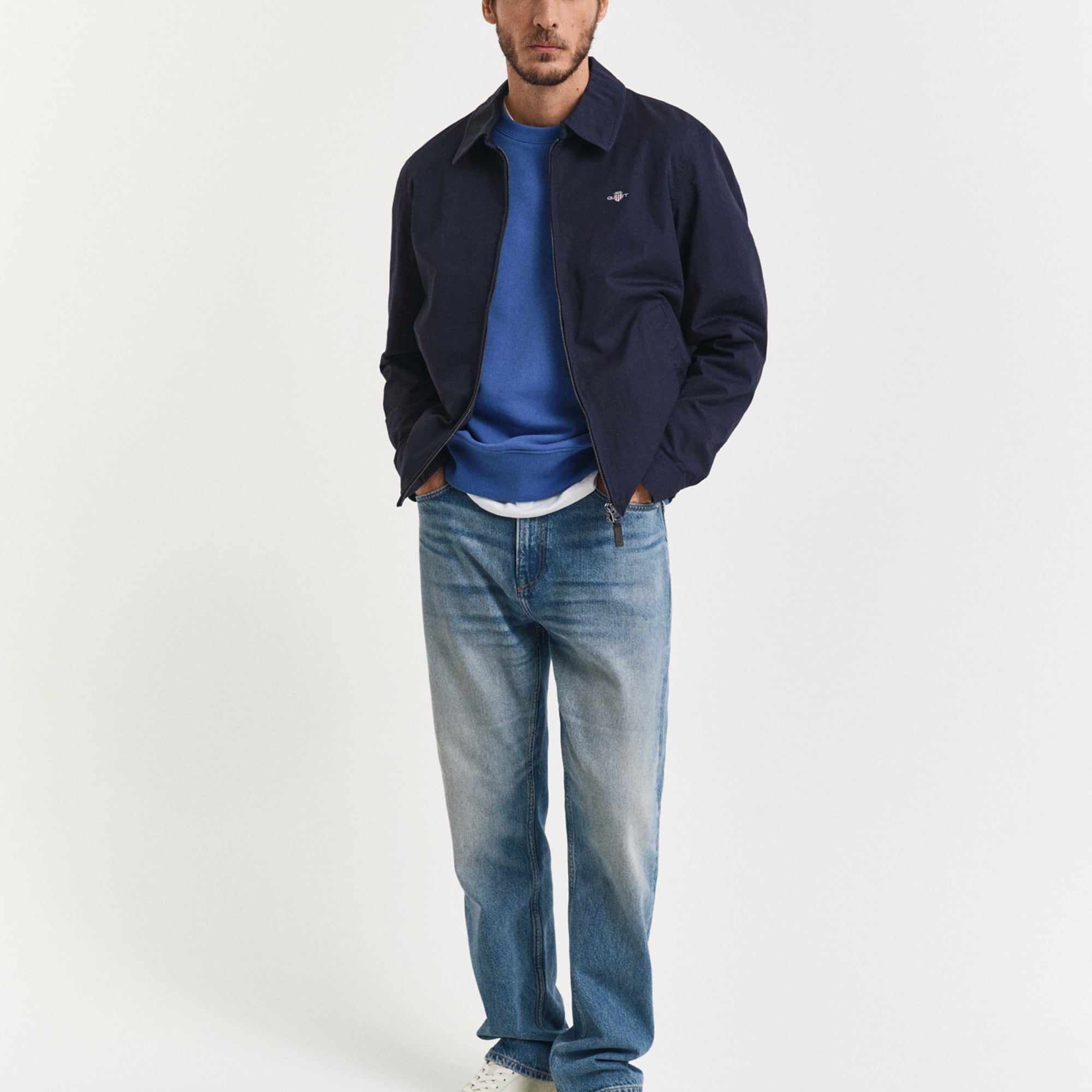 GANT Erkek Mavi Regular Fit Bisiklet Yaka Sweatshirt