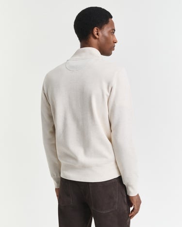  GANT Erkek Krem Regular Fit Yarım Fermuarlı Sweatshirt