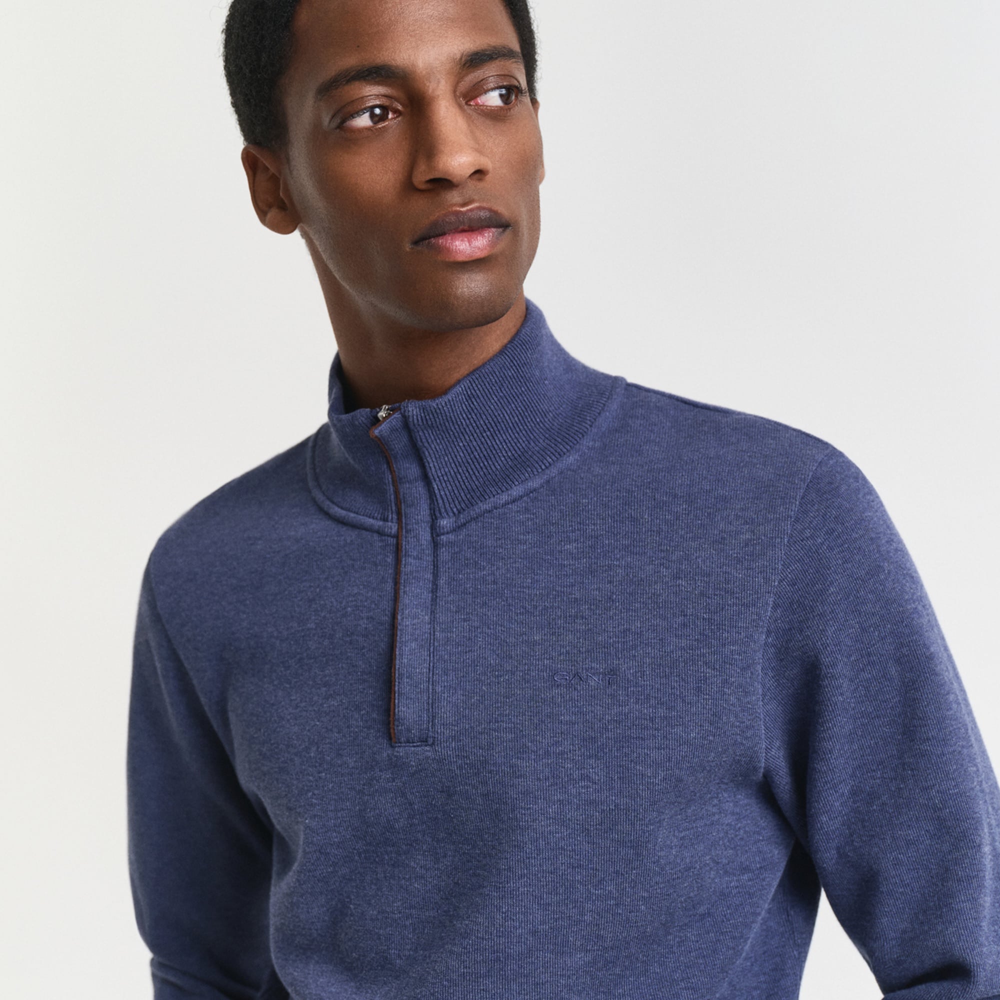 GANT Erkek Mavi Regular Fit Yarım Fermuarlı Sweatshirt