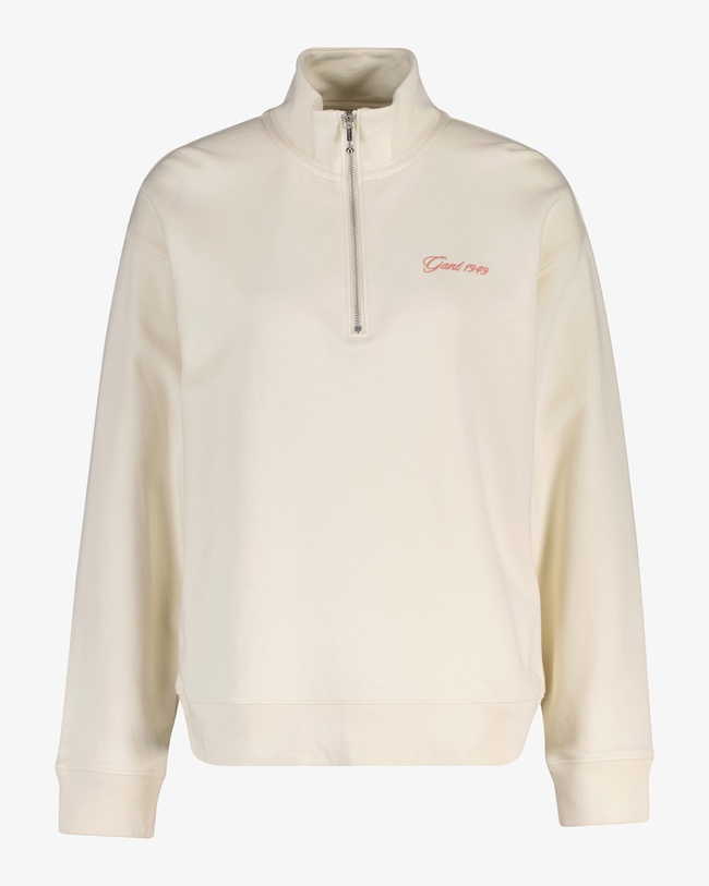  GANT Kadın Krem Yarım Fermuarlı Sweatshirt