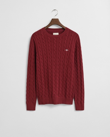  GANT Erkek Bordo Regular Fit Bisiklet Yaka Örgü Kazak