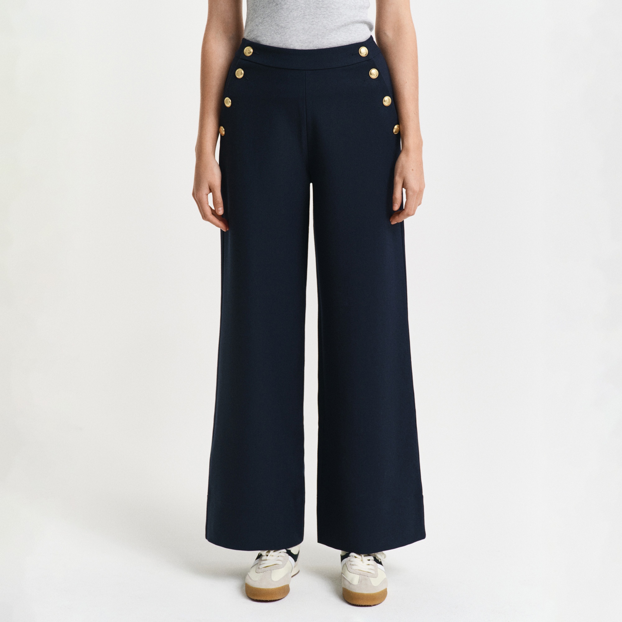 GANT Kadın Lacivert Straight Fit Pantolon