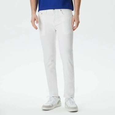  Lacoste Erkek Slim Fit Beyaz Jean Pantolon
