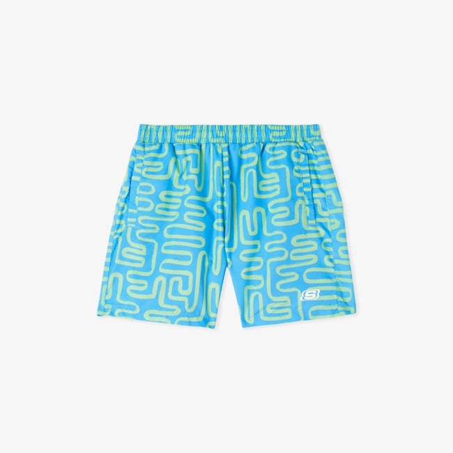  Skechers B5 Inch Allover Print Çocuk Mavi Mayoşort