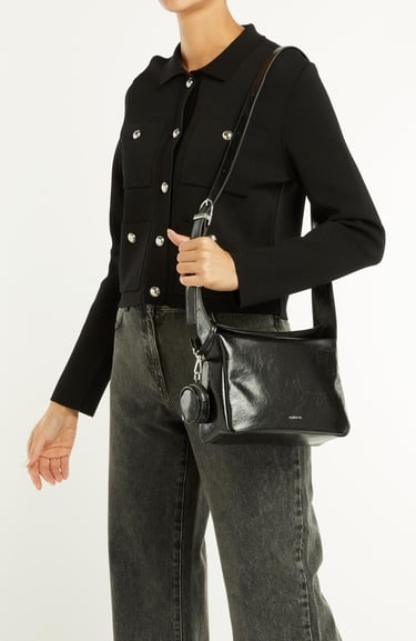  Divarese Kadın Siyah Postacı Çanta