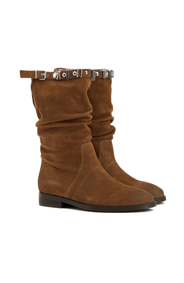  Divarese Kadın Taba Taşlı Süet Bot