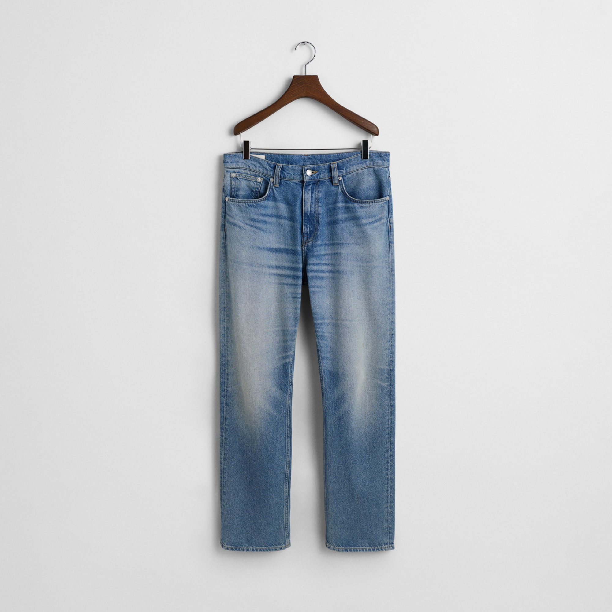 GANT Erkek Mavi Straight Fit Pantolon