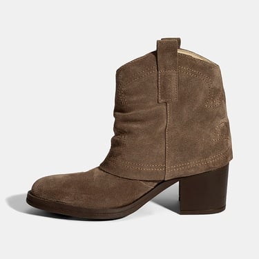  Kadın Vizon İşleme Detaylı Kalın Topuklu Bot