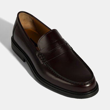  Erkek Bordo Deri Loafer