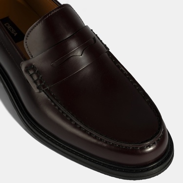  Erkek Bordo Deri Loafer