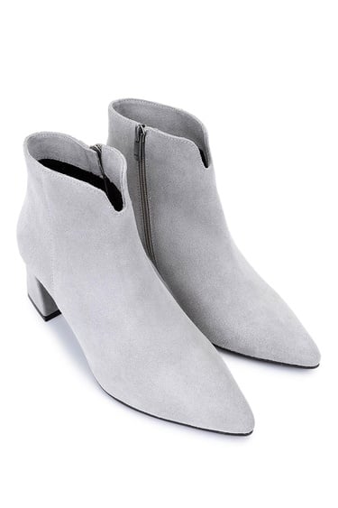  Tamer Tanca Kadın Hakiki Deri Taş Süet Topuklu Bot