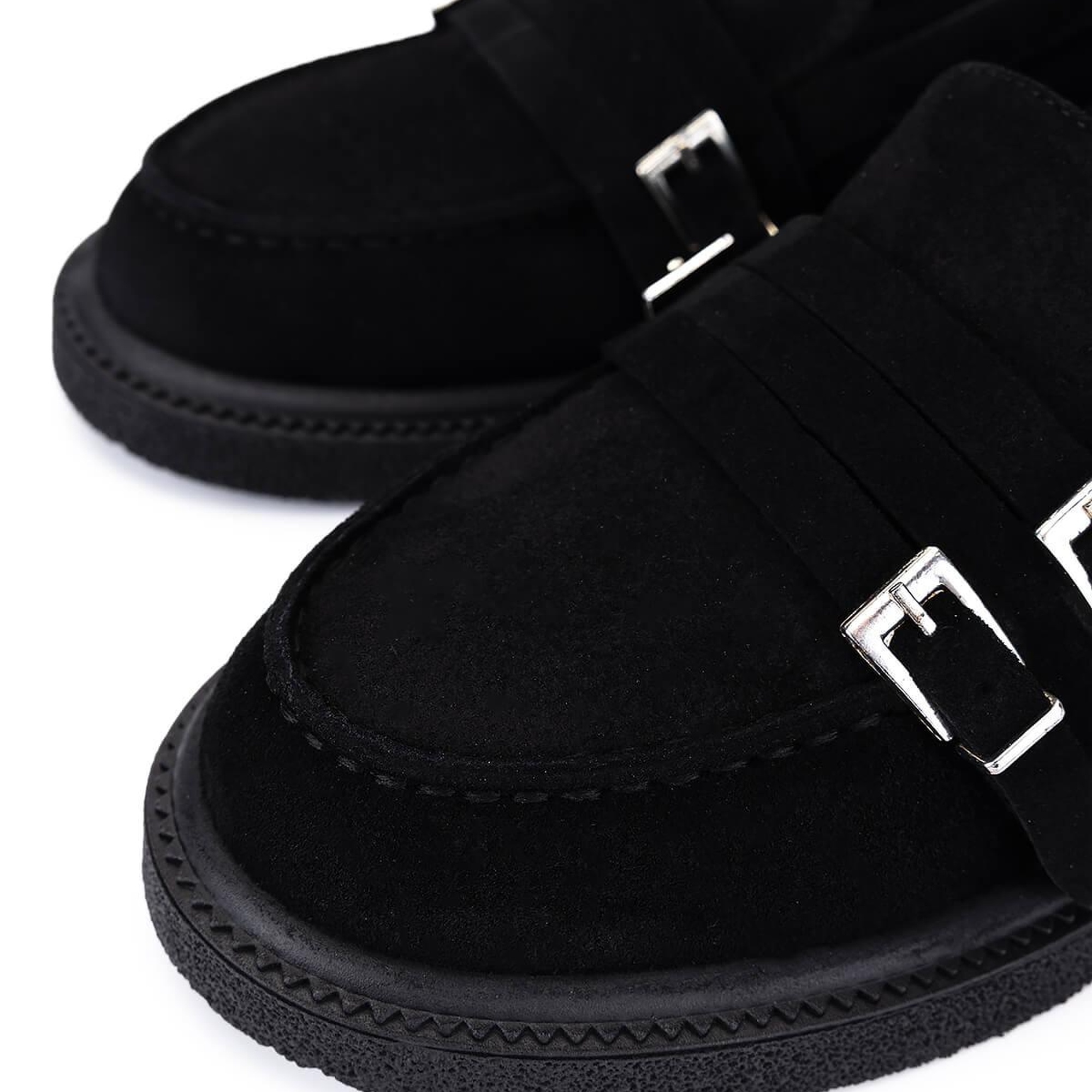 Tamer Tanca Kadın Hakiki Deri Siyah Süet Loafer Ayakkabı