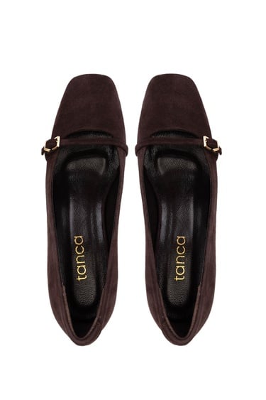  Tamer Tanca Kadın Hakiki Deri Kahverengi Süet Klasik Ayakkabı