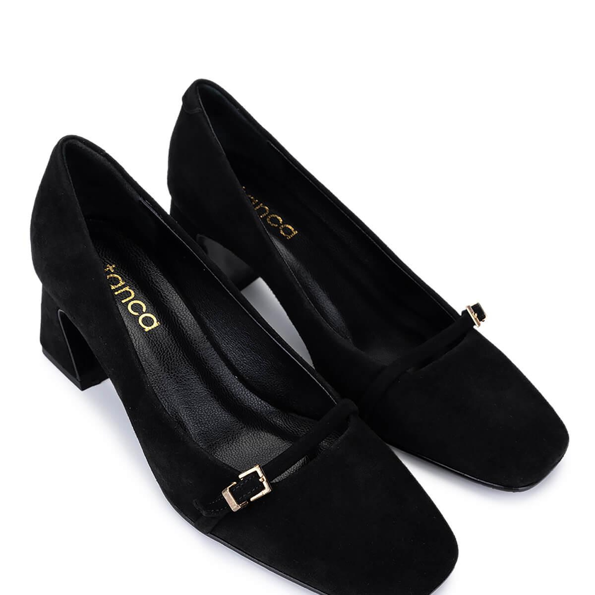 Tamer Tanca Kadın Hakiki Deri Siyah Süet Klasik Ayakkabı