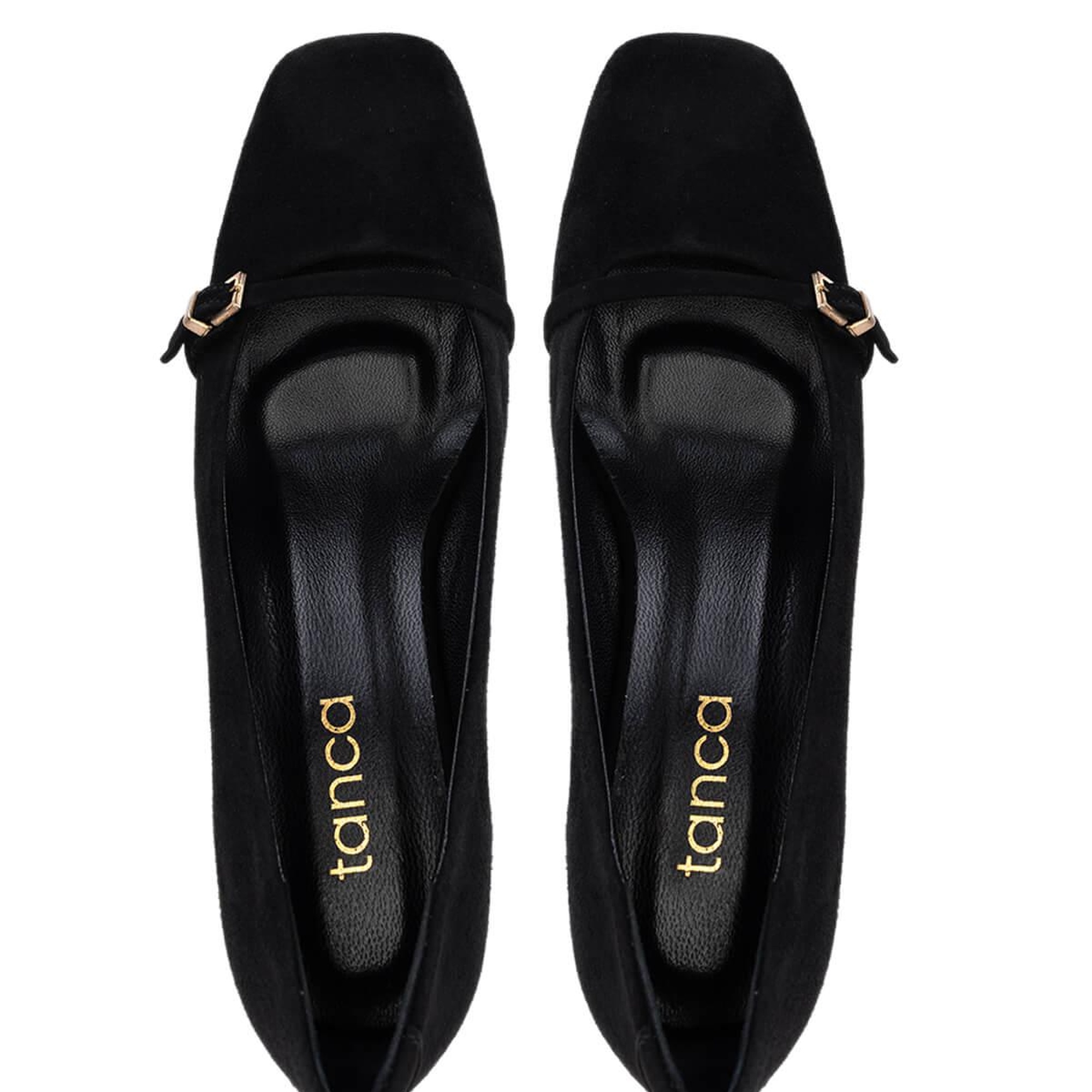 Tamer Tanca Kadın Hakiki Deri Siyah Süet Klasik Ayakkabı