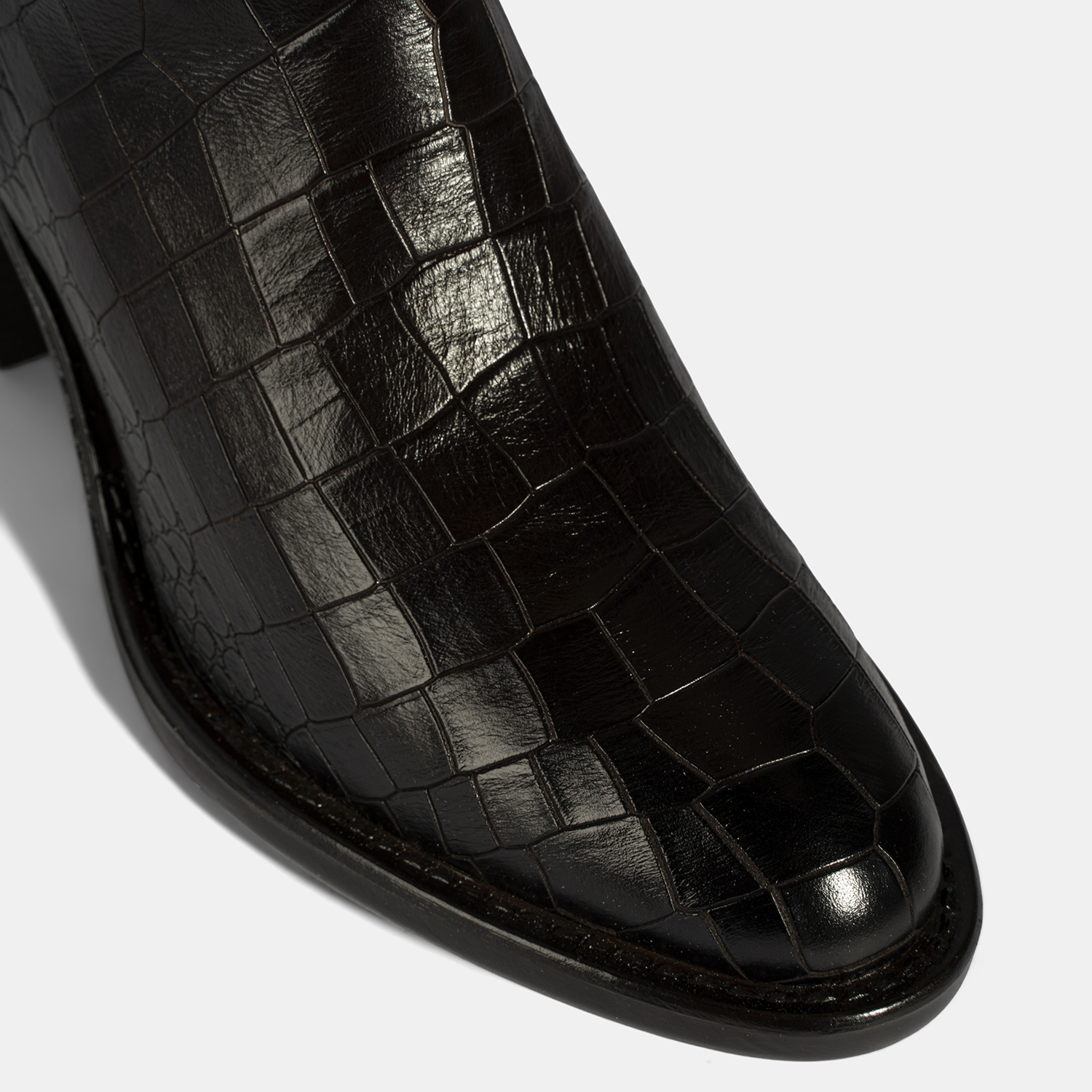 Desa DESA Kahverengi Kadın Kahve Kroko Baskılı Kalın Topuklu Deri Çizme FashFed'de! Kahverengi - 6. görsel