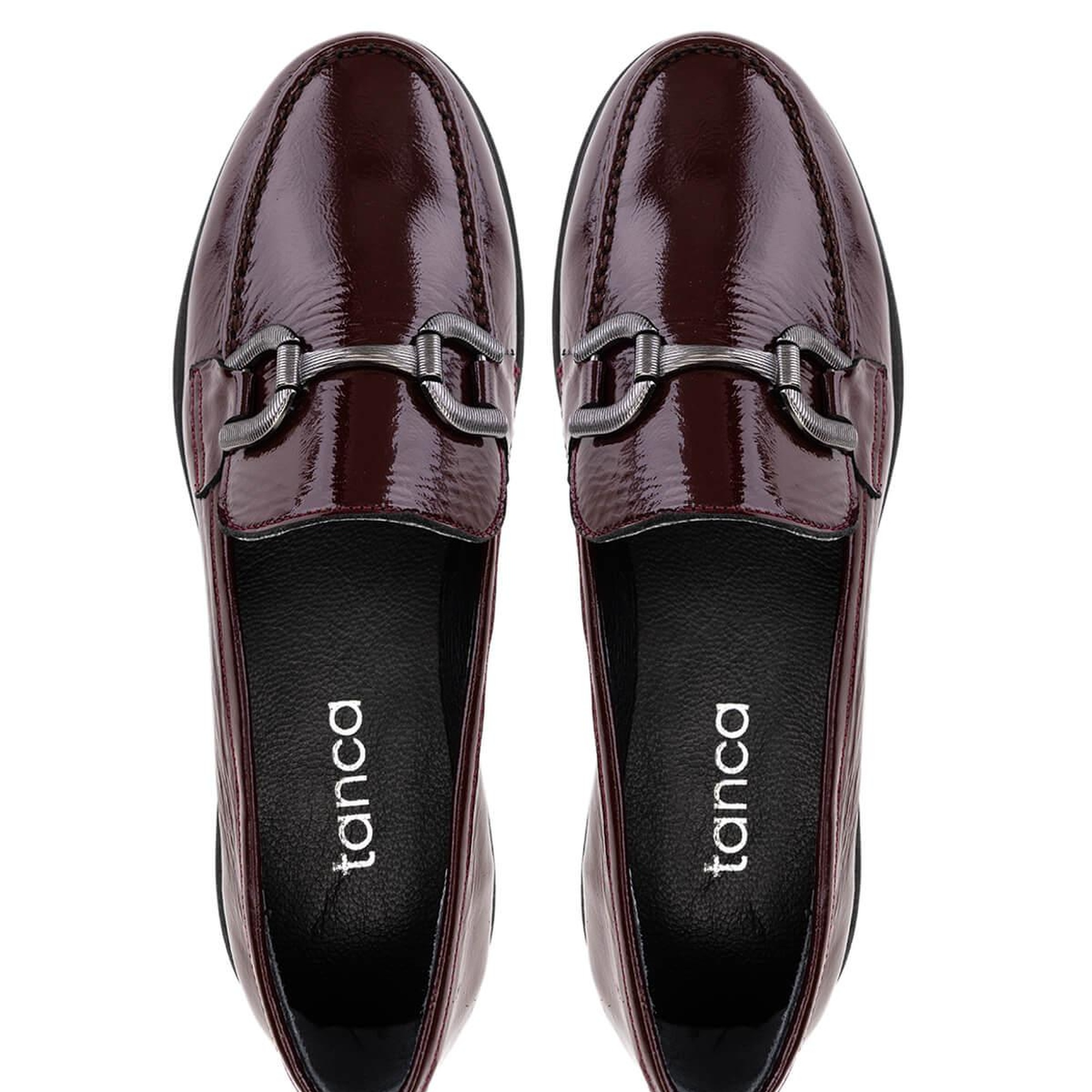 Tamer Tanca Kadın Hakiki Deri Bordo Loafer Ayakkabı