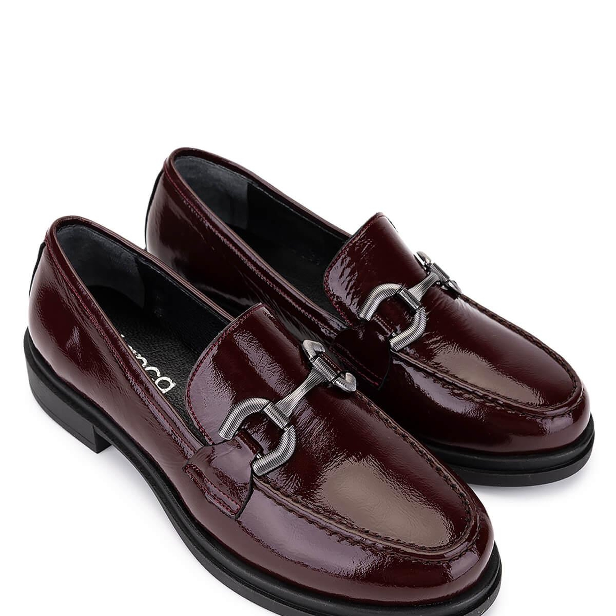 Tamer Tanca Kadın Hakiki Deri Bordo Loafer Ayakkabı