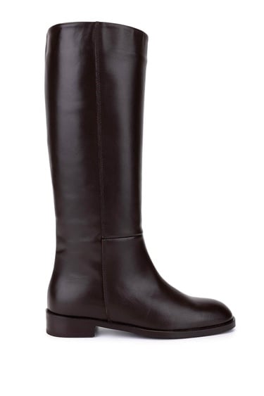  Tamer Tanca Kadın Hakiki Deri Kahverengi Klasik Çizme