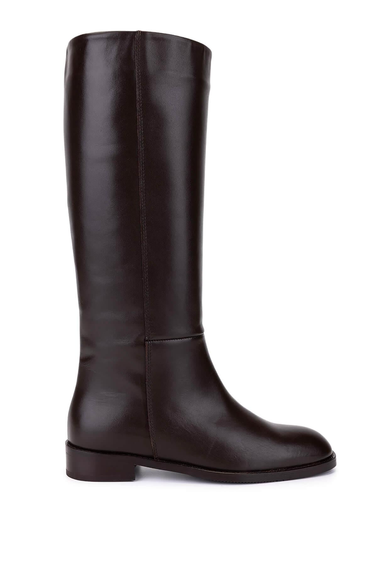  Tamer Tanca Kadın Hakiki Deri Kahverengi Klasik Çizme