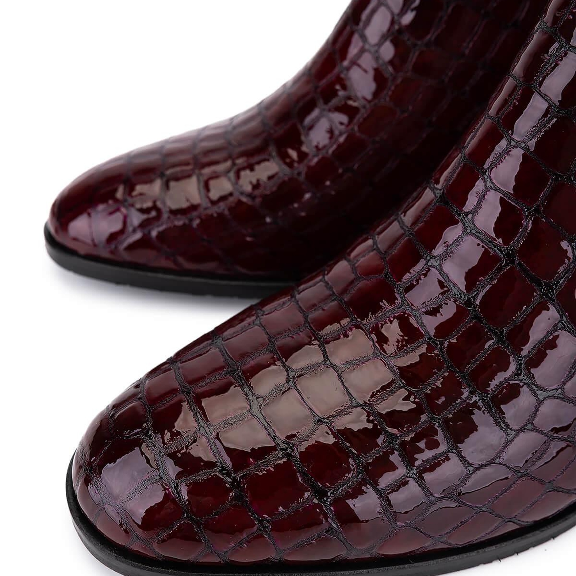 Tamer Tanca Kadın Hakiki Deri Bordo Rugan Klasik Bot