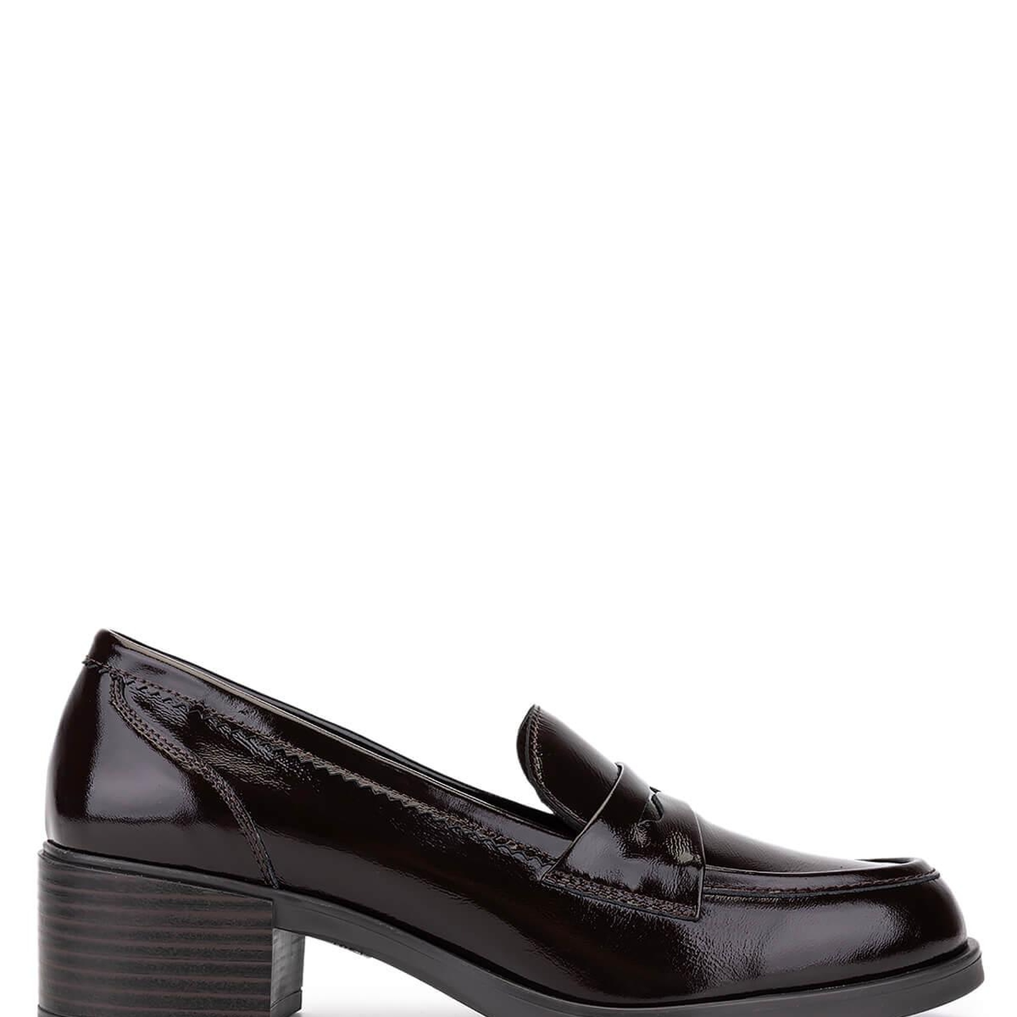 Tamer Tanca Kadın Hakiki Deri Kahverengi Rugan Makosen Ayakkabı