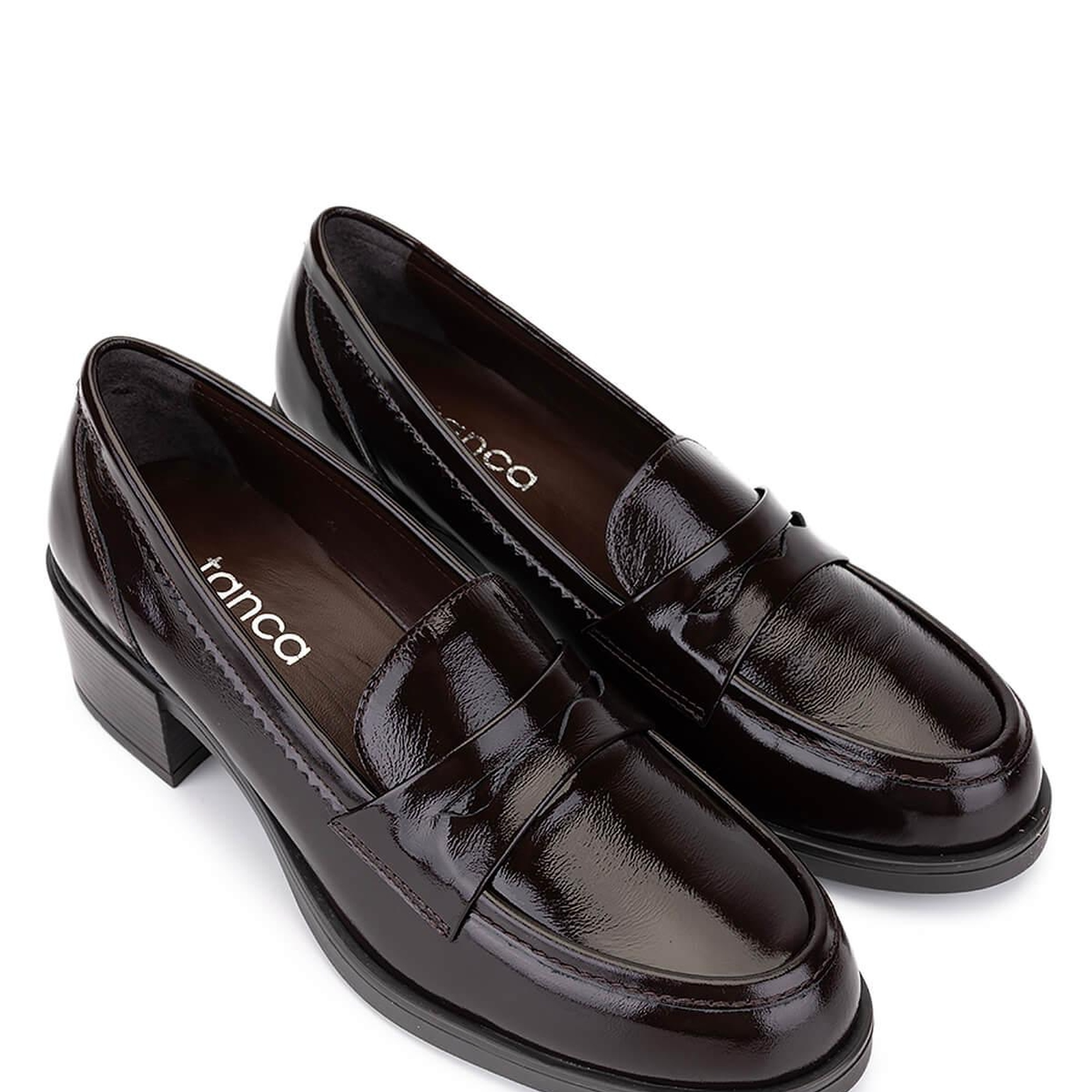 Tamer Tanca Kadın Hakiki Deri Kahverengi Rugan Makosen Ayakkabı