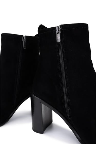  Tamer Tanca Kadın Hakiki Deri Siyah Süet Topuklu Bot