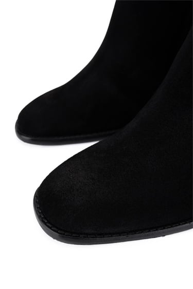  Tamer Tanca Kadın Hakiki Deri Siyah Süet Topuklu Bot