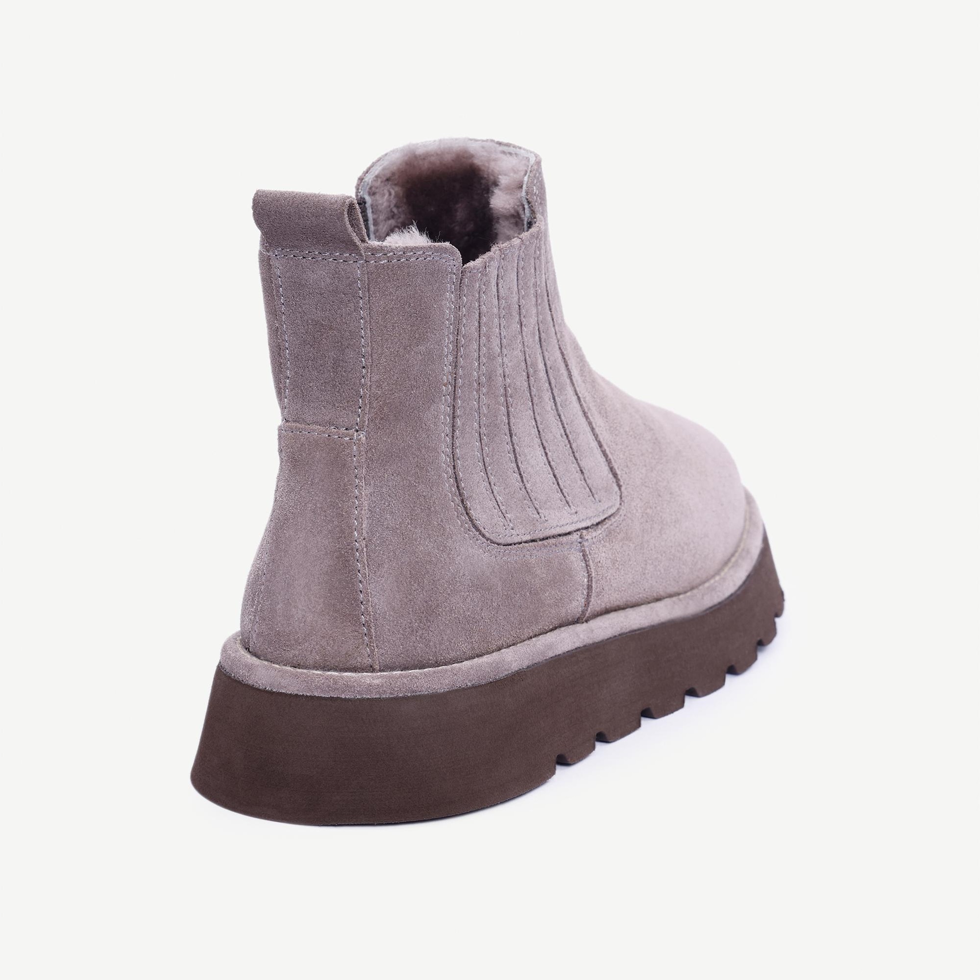 YARGICI Deri Lastikli İçi Kürklü Bot