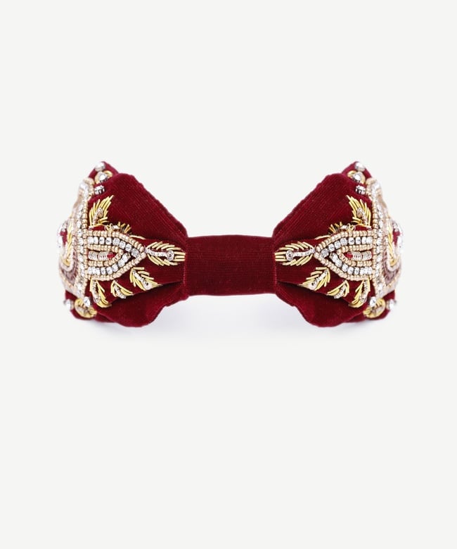  YARGICI Boncuk Detaylı Kadife Taç