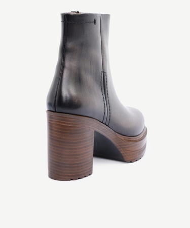  YARGICI Kalın Dolgu Topuklu Deri Bot