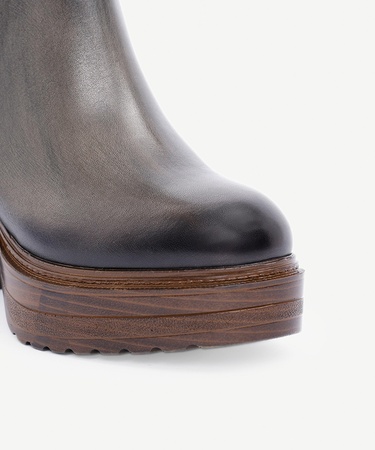  YARGICI Kalın Dolgu Topuklu Deri Bot