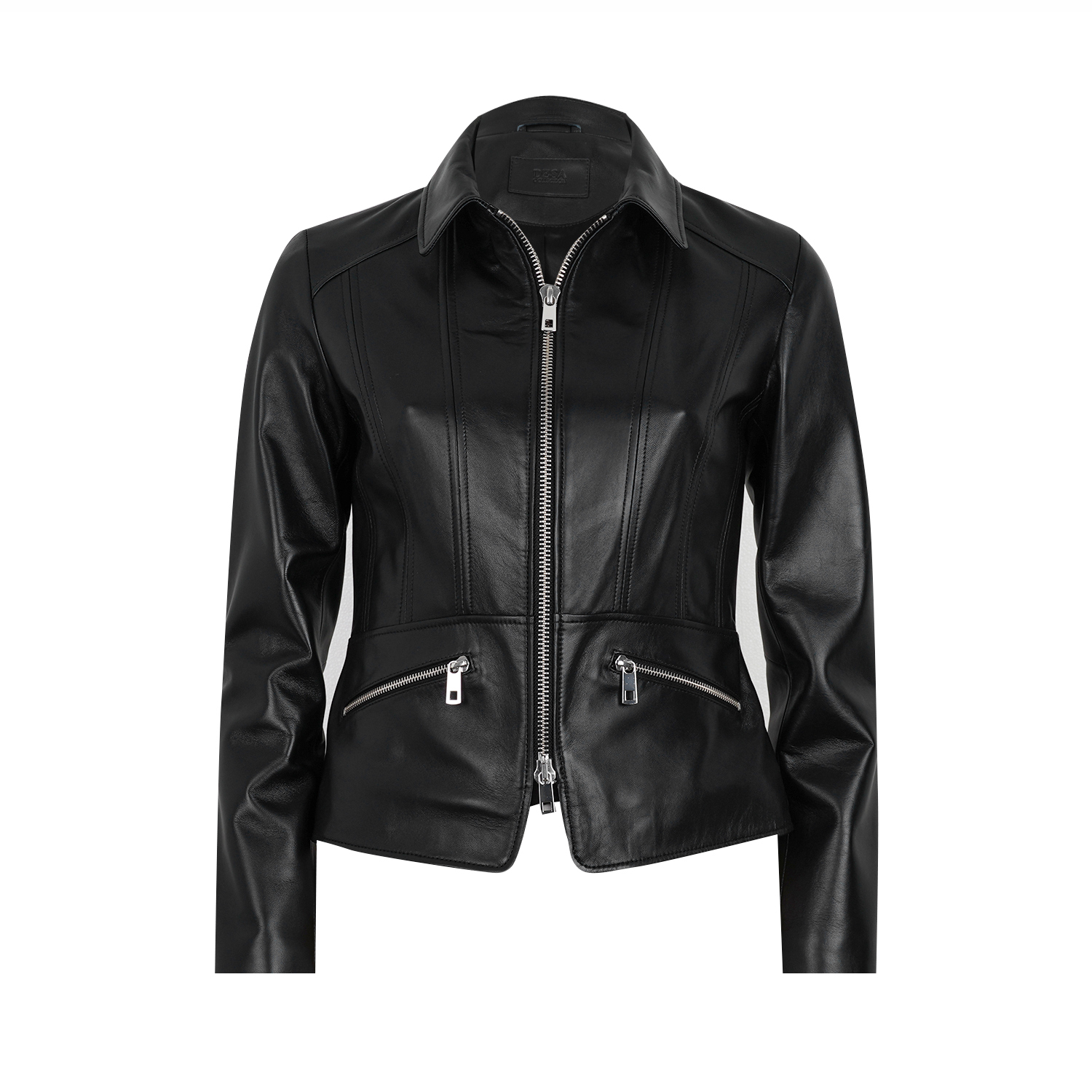  Kadın Siyah Fit Deri Ceket