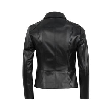  Kadın Siyah Fit Deri Ceket