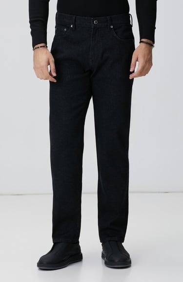  Network Erkek Siyah Cashmere Touch Denim Pantolon