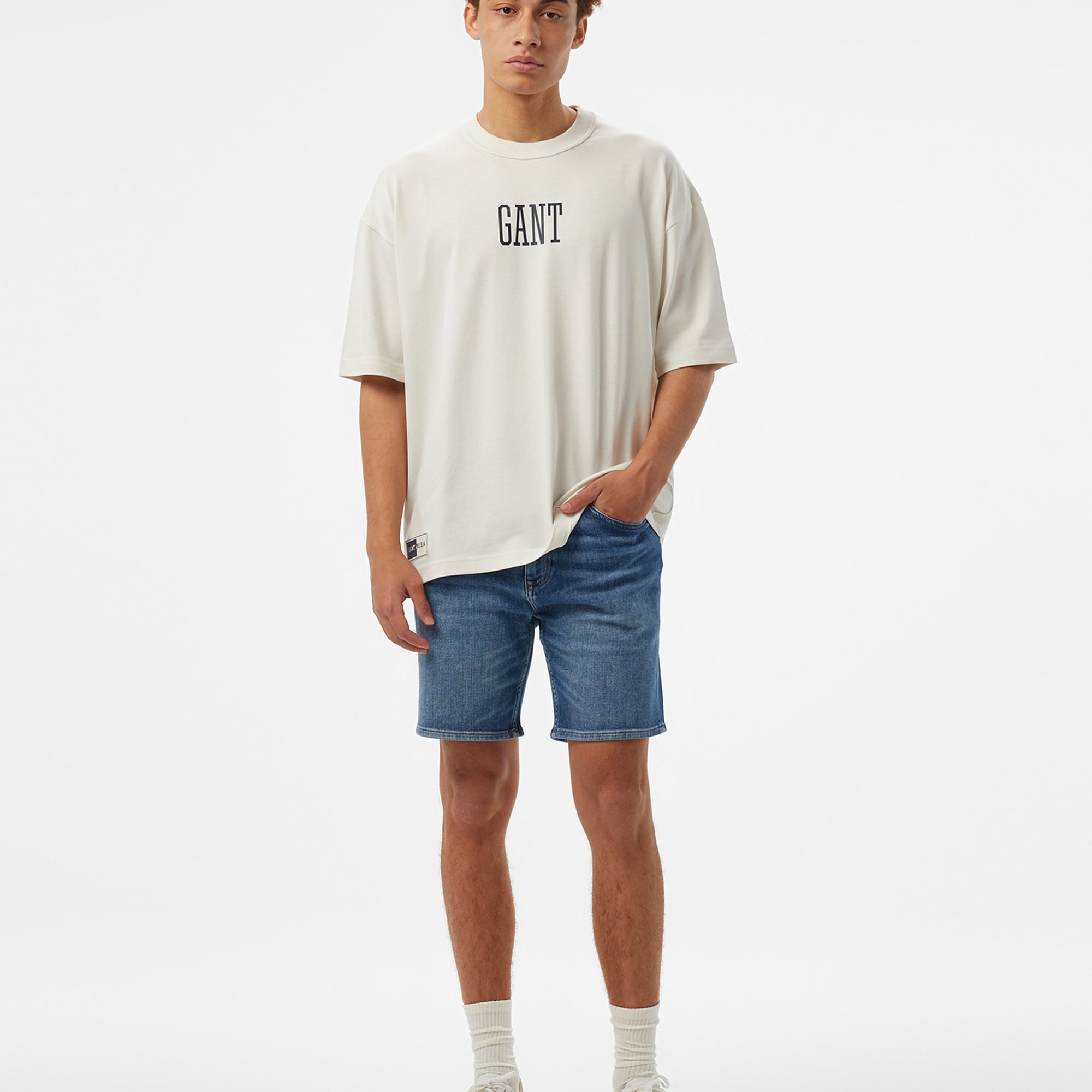 GANT Erkek Beyaz T-Shirt