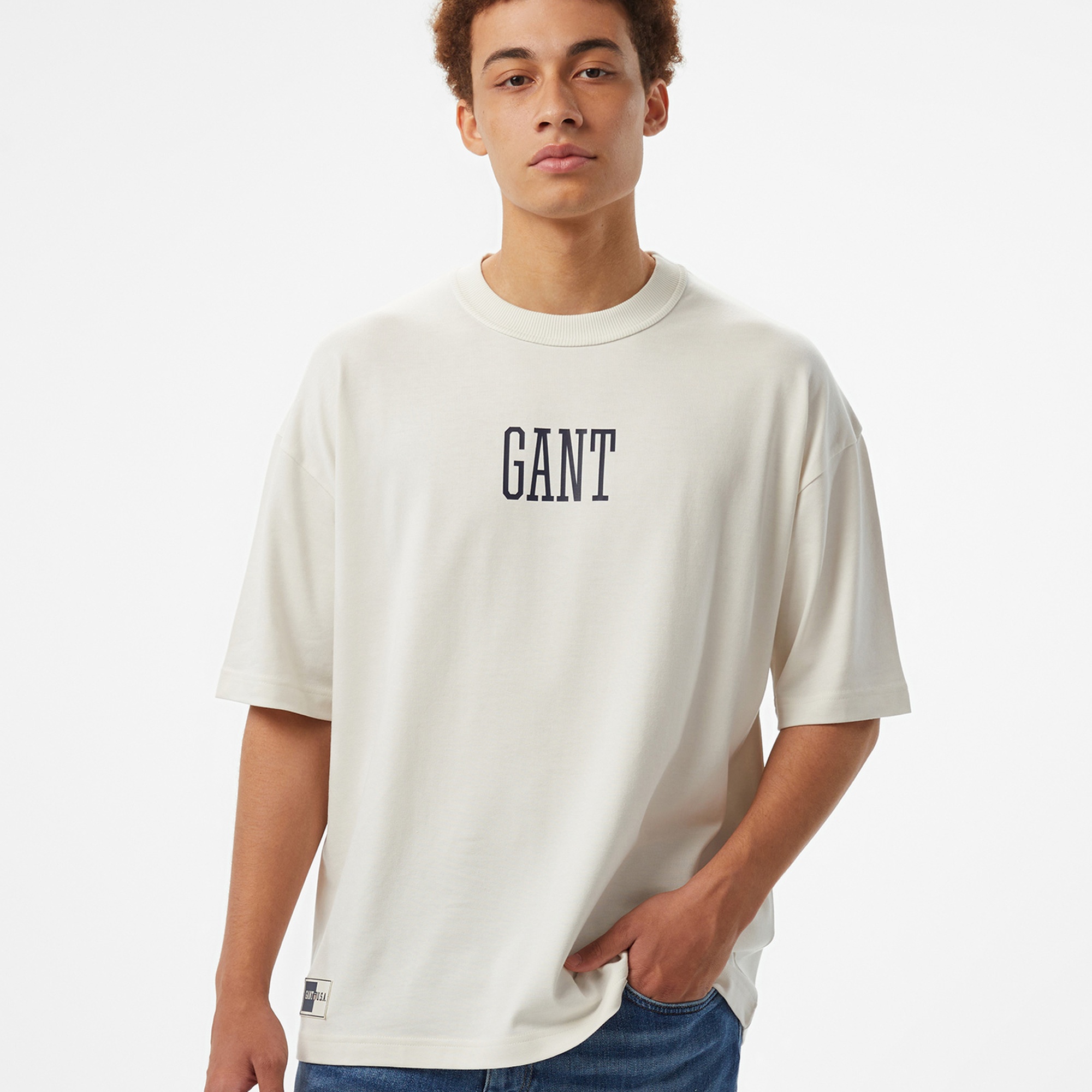 GANT Erkek Beyaz T-Shirt