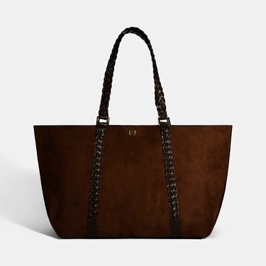  Kadın Kahve Örgü Desenli Omuz Çantası