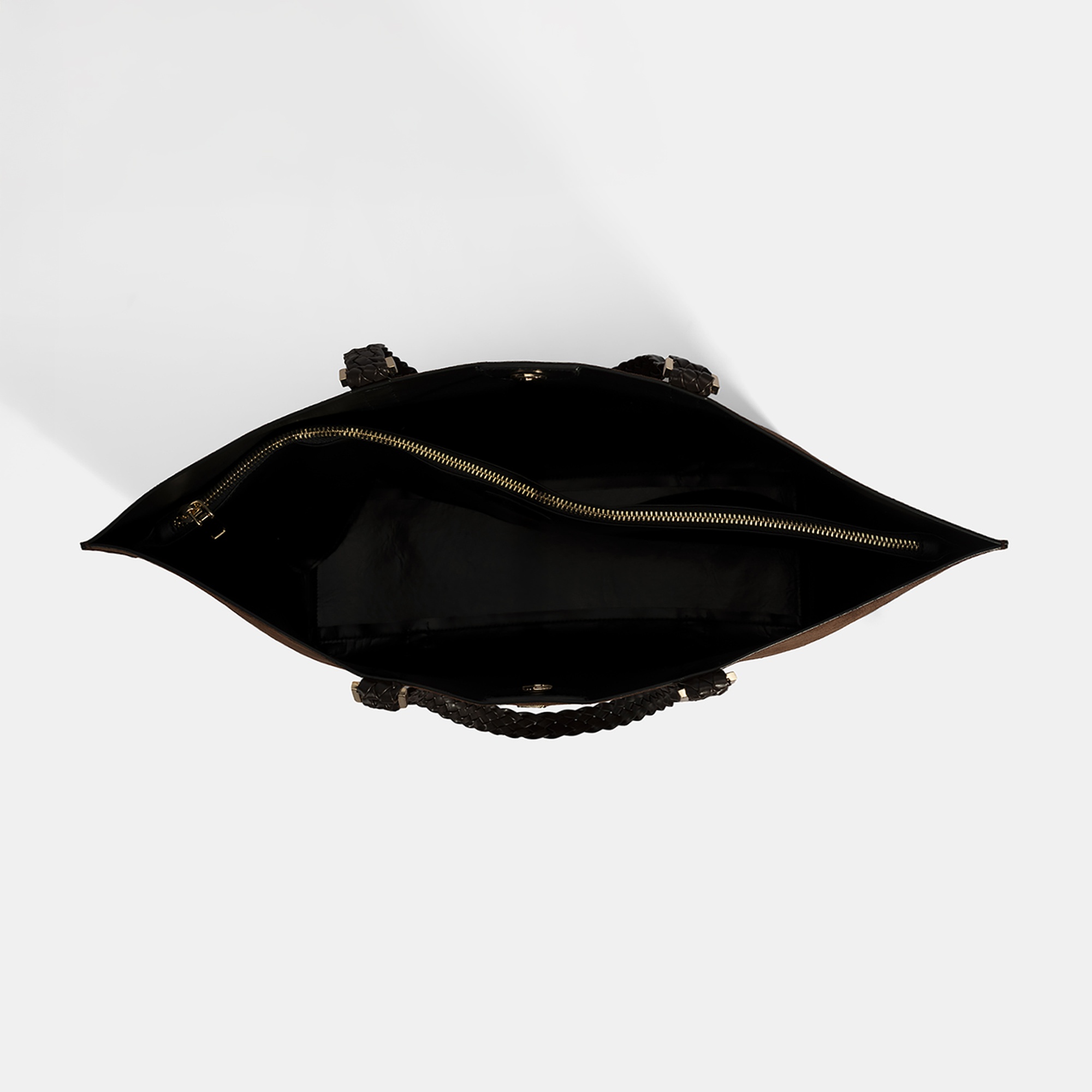 Kadın Kahve Örgü Desenli Omuz Çantası