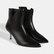 Kadın Siyah İnce Topuklu Sivri Burunlu Deri Bot