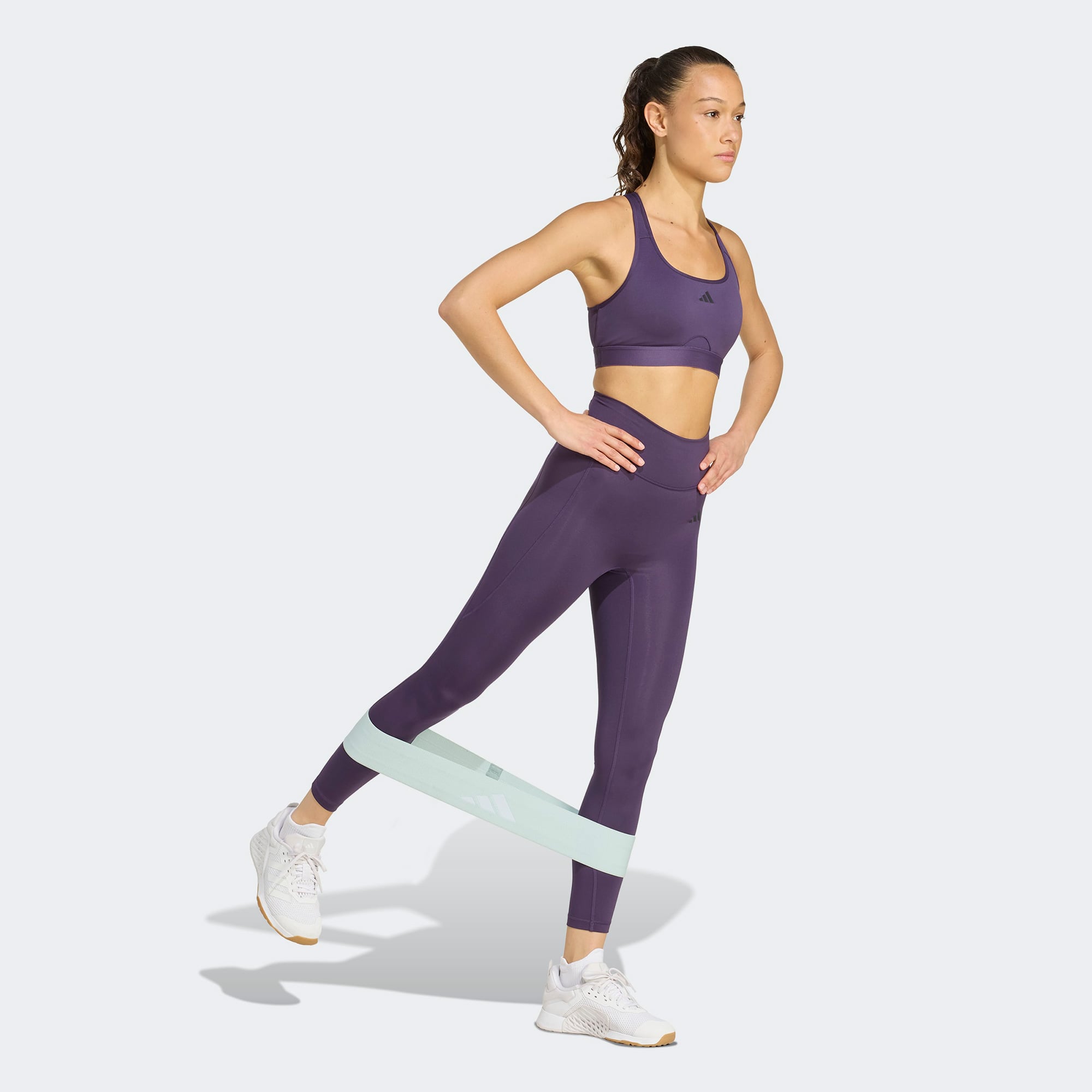  adidas Optime Essentials No Front Rise Seam 7-8 Kadın Mor Antrenman Taytı