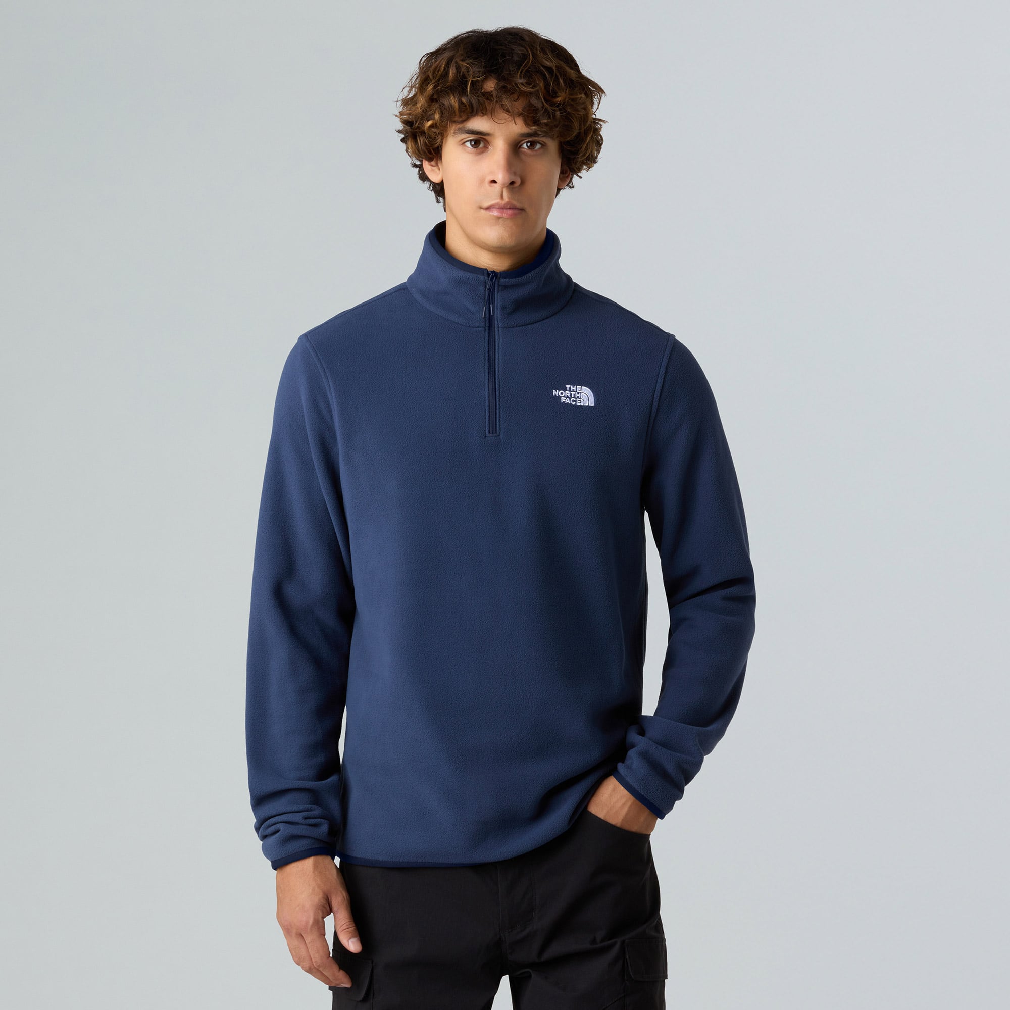  The North Face Glacier Fleece 1/4 Zip Erkek Lacivert Outdoor Sweatshirt