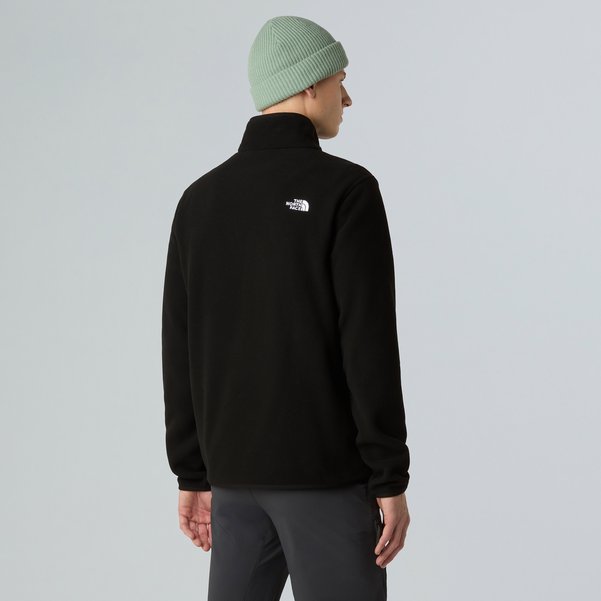 The North Face Glacier Fleece 1/4 Zip Erkek Siyah Outdoor Sweatshirt