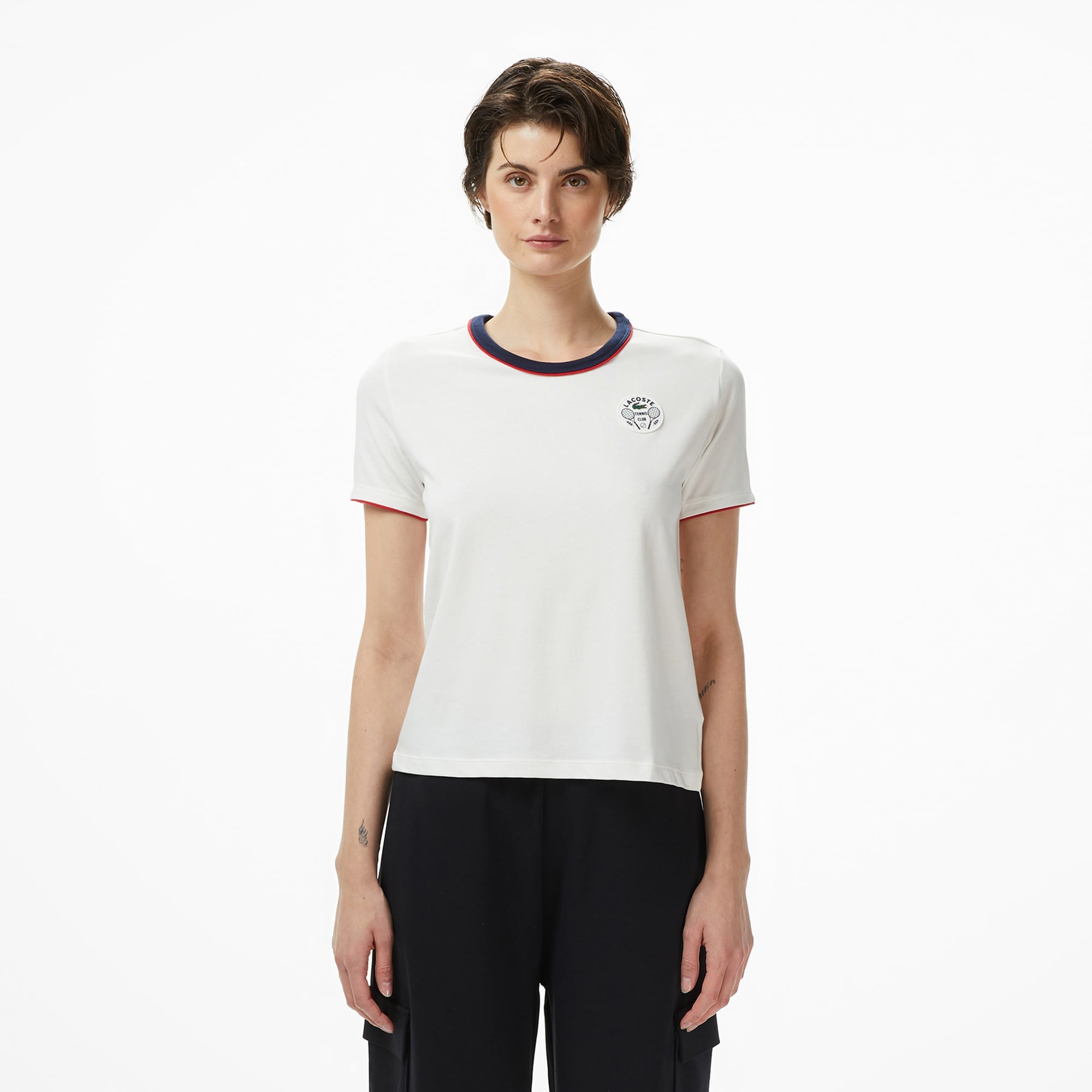 Lacoste Classic Kadın Beyaz Tenis T-Shirt