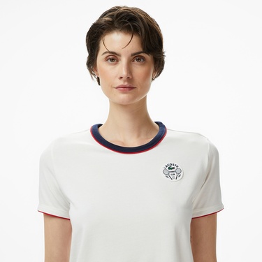  Lacoste Classic Kadın Beyaz Tenis T-Shirt